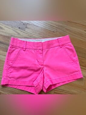 J. Crew Bright Hot Pink High-Waist Shorts